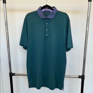 Greyson Men's Green Striped Golf Shirt